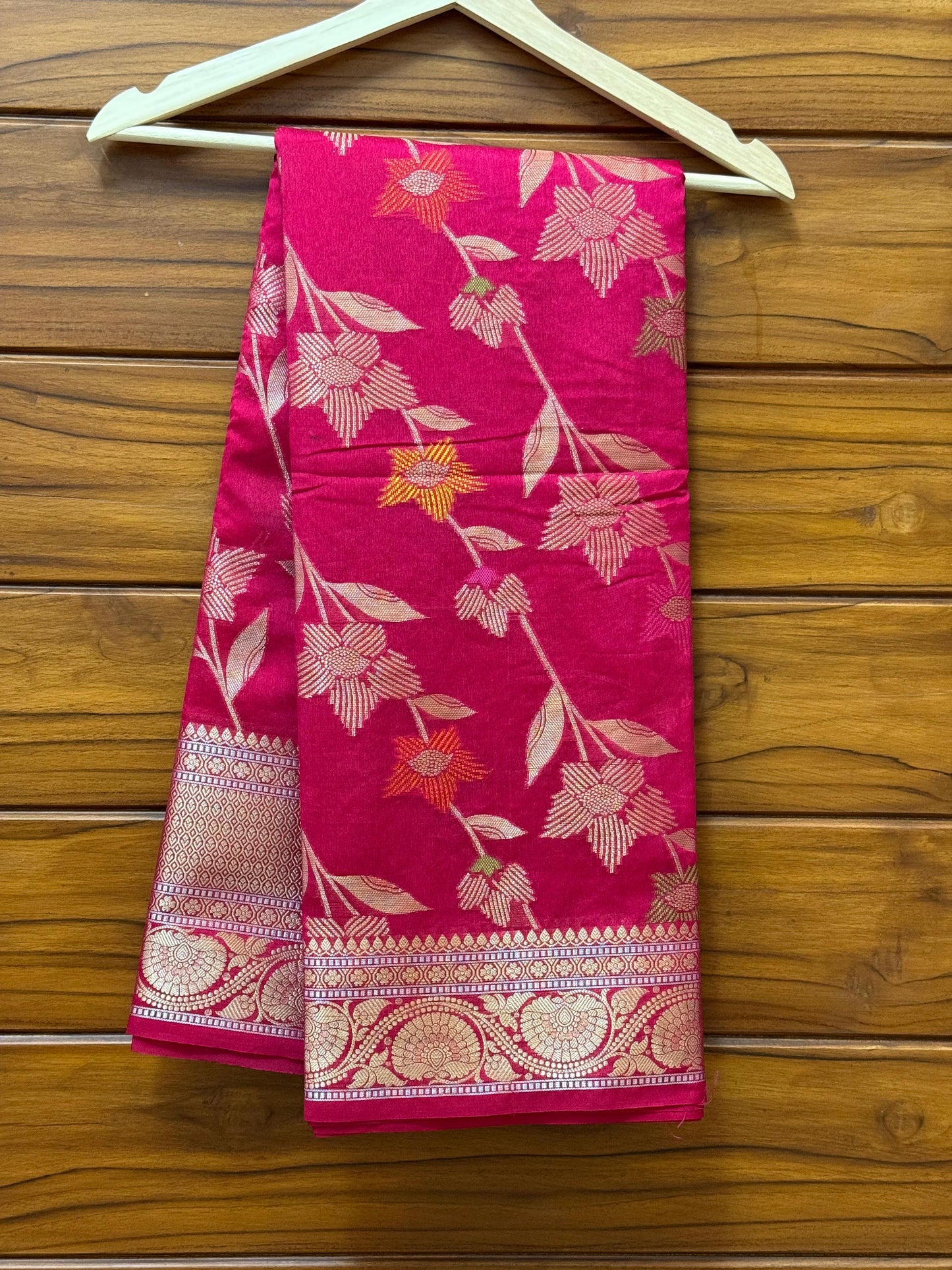 Tissue Warm Silk Saree with Silver Zari