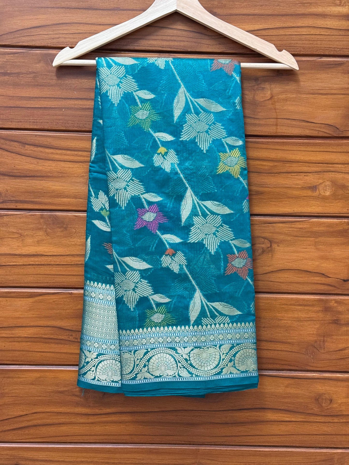 Tissue Warm Silk Saree with Silver Zari