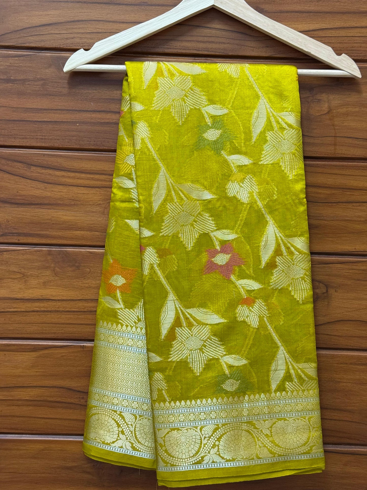 Tissue Warm Silk Saree with Silver Zari